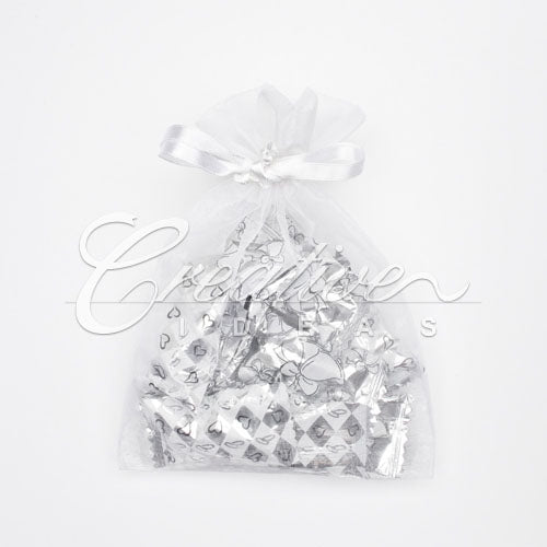5"X 6.5" Organza Pouches-Sold By A Dozen Pieces ( 6 Pieces/Inner Pack) (White)