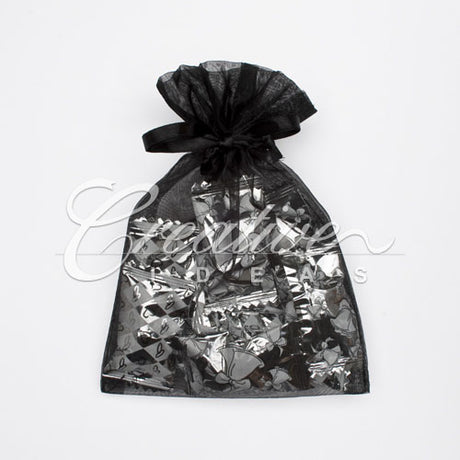 5"X 6.5" Organza Pouches-Sold By A Dozen Pieces ( 6 Pieces/Inner Pack) (Black)