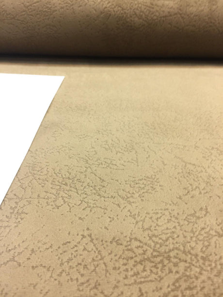 Textured Super Velvet Fabric - Taupe, 56" Width, Horizontal Repeat 16", Vertical Repeat 15" (1 Yard)