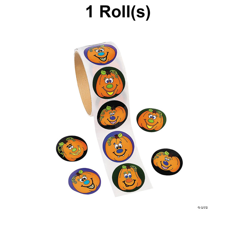 Jack O Lantern Sticker Roll 100 Pc.