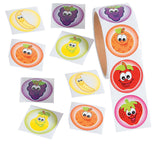 1 1/2" Multicolor Fruit Sticker Roll 100 Pieces