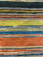 Bazaar Mosaic Stripe Chenille Fabric - Mosaic Stripe, Orange/Green/Blue/Black/Rust/Beige, 58" Width (1 Yard)