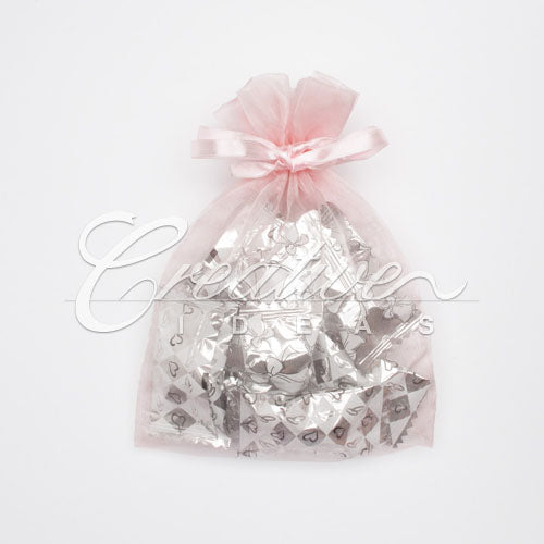 5"X 6.5" Organza Pouches-Sold By A Dozen Pieces ( 6 Pieces/Inner Pack) (Light Pink)
