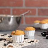 Large White Pleated Baking Cup with Gold Inside, Pack of 16