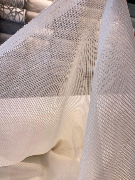 P Kaufmann Natural Sheer Tiny Net Polyester Fabric - Natural Sheer Net, 118" Width (By The Yard)