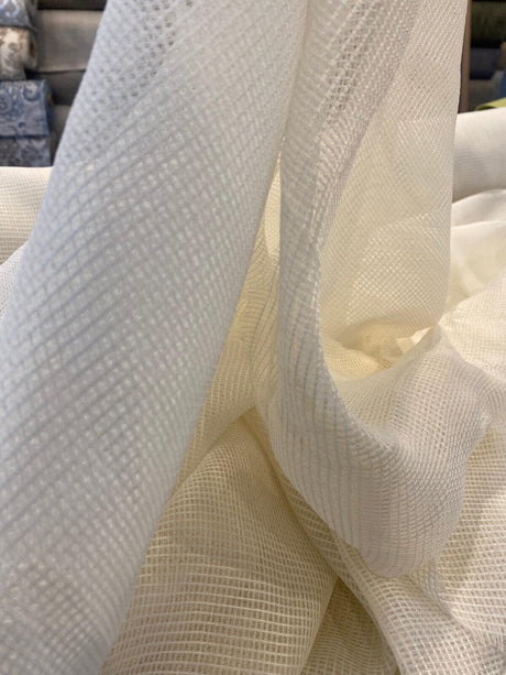P Kaufmann Natural Sheer Tiny Net Polyester Fabric - Natural Sheer Net, 118" Width (By The Yard)