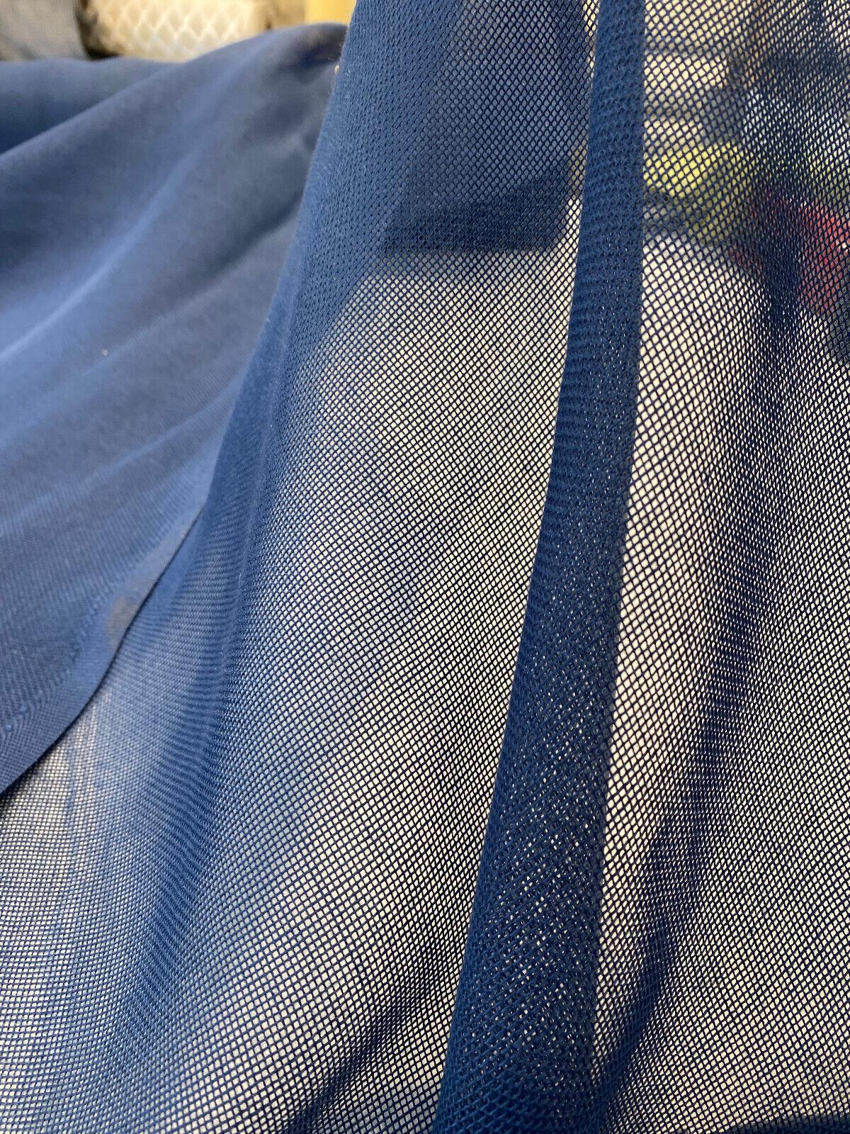 P Kaufmann Sheer Blue Tiny Net Polyester Fabric - Blue Tiny Net, 118" Width (By The Yard)
