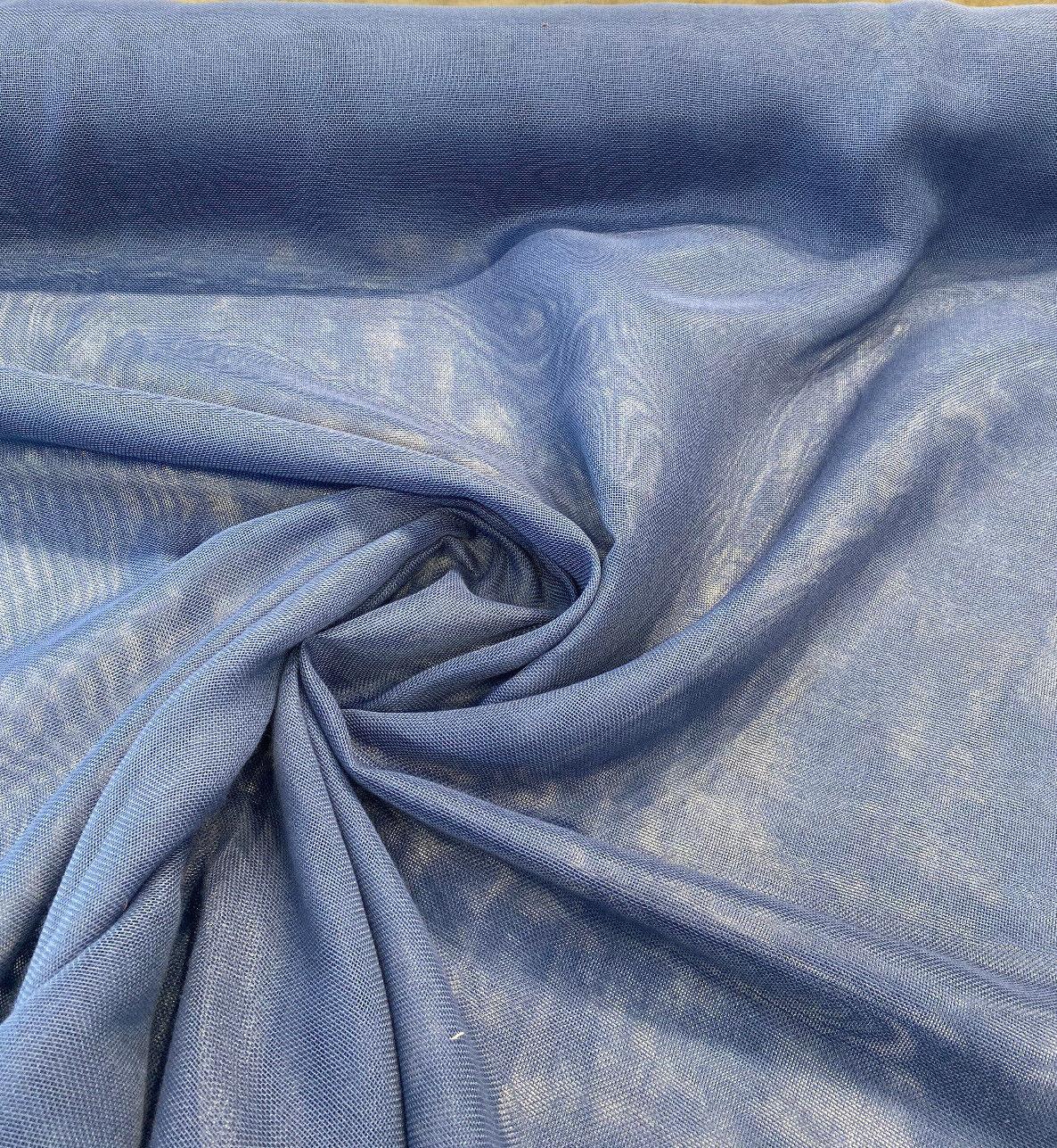 P Kaufmann Sheer Blue Tiny Net Polyester Fabric - Blue Tiny Net, 118" Width (By The Yard)