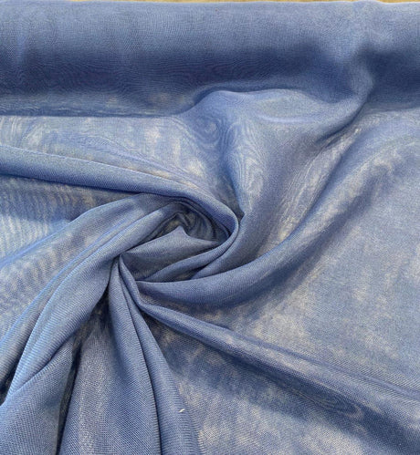 P Kaufmann Sheer Blue Tiny Net Polyester Fabric - Blue Tiny Net, 118" Width (By The Yard)