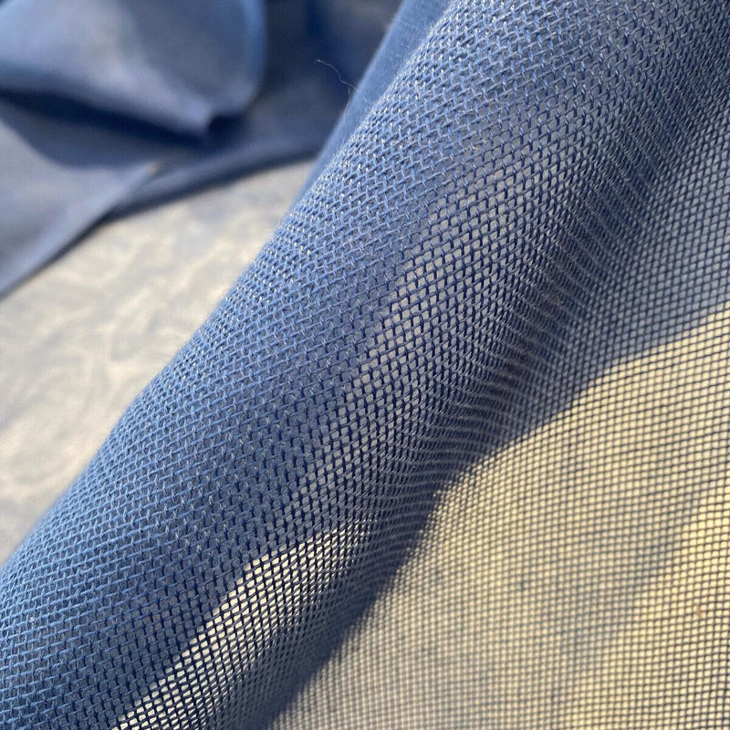 P Kaufmann Sheer Blue Tiny Net Polyester Fabric - Blue Tiny Net, 118" Width (By The Yard)