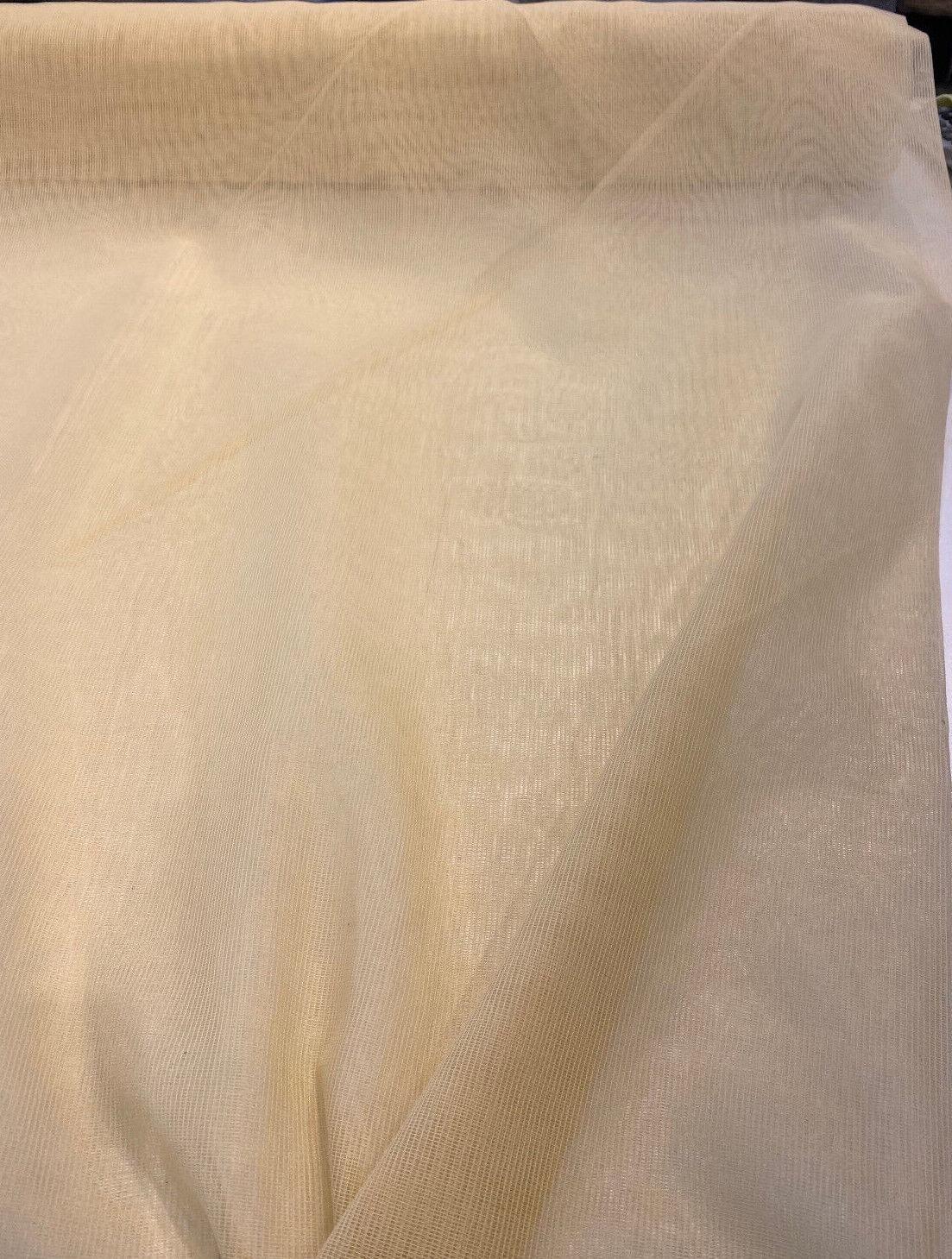 P Kaufmann Sheer Yellow Tiny Net Polyester Fabric - Pale Yellow Sheer, 118" Width (By The Yard)