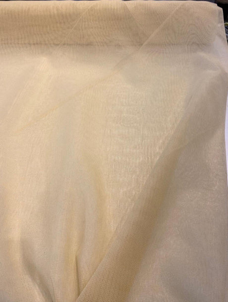 P Kaufmann Sheer Yellow Tiny Net Polyester Fabric - Pale Yellow Sheer, 118" Width (By The Yard)