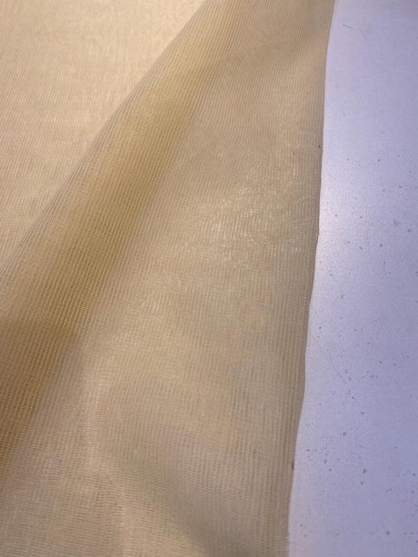 P Kaufmann Sheer Yellow Tiny Net Polyester Fabric - Pale Yellow Sheer, 118" Width (By The Yard)