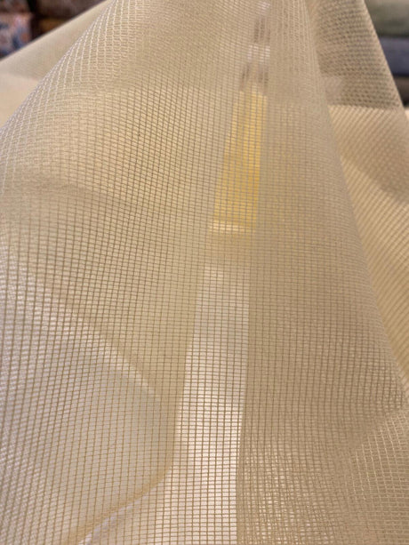 P Kaufmann Sheer Yellow Tiny Net Polyester Fabric - Pale Yellow Sheer, 118" Width (By The Yard)