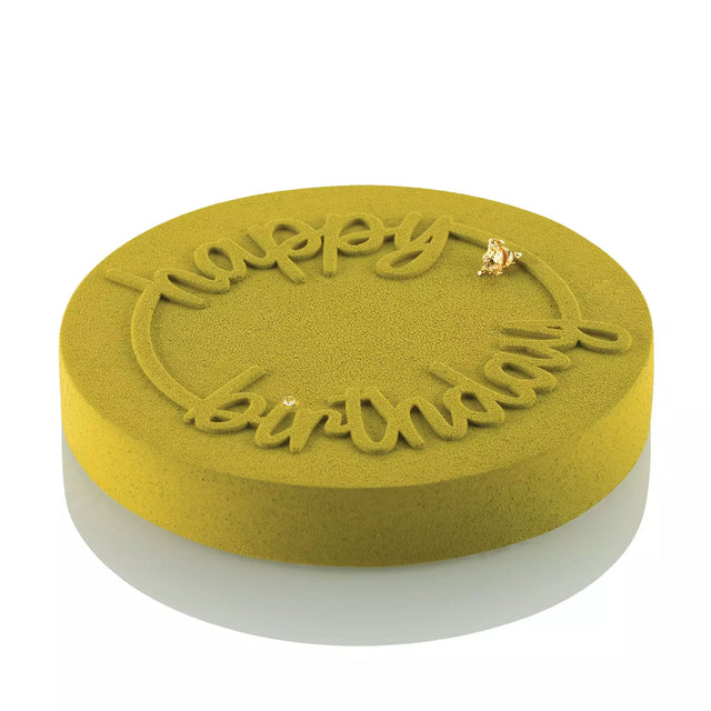 Silikomart Happy Birthday Decorative Silicone Mold, 6.6" Dia.