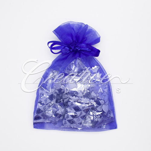 5"X 6.5" Organza Pouches-Sold By A Dozen Pieces ( 6 Pieces/Inner Pack) (Royal Blue)