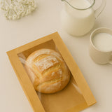 O'Creme Kraft Bread Bag with Window, 13.75" x 8.25" - Pack of 50