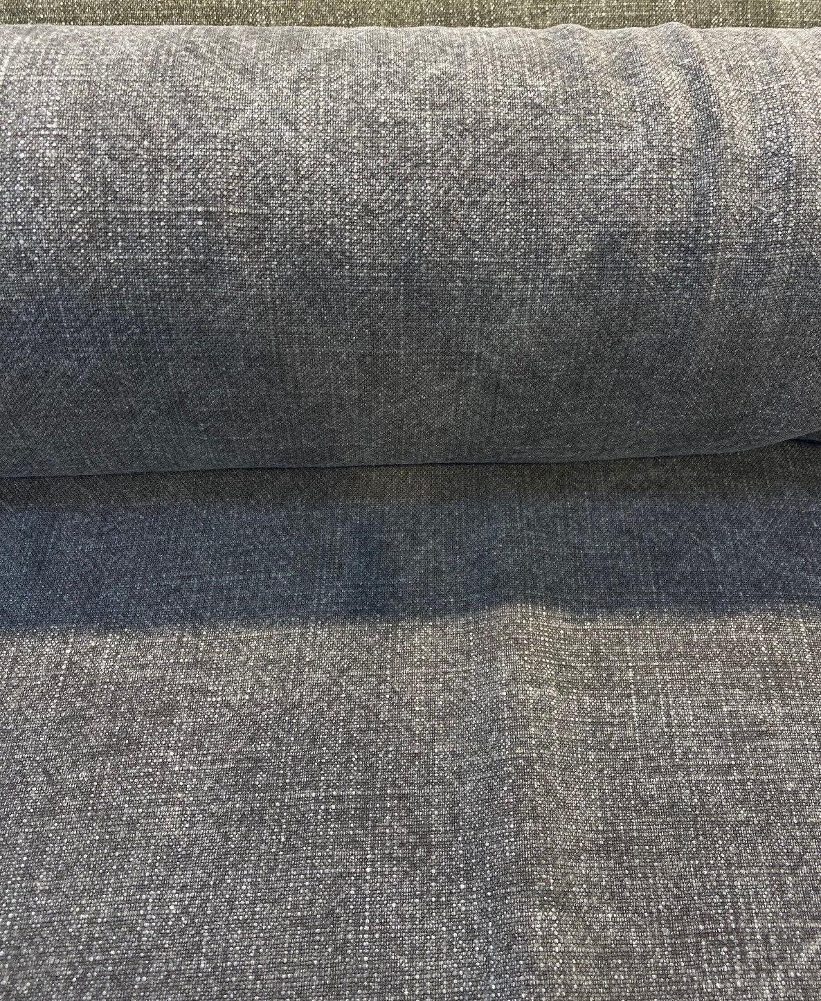 Belgian Linen Drifter Linen Fabric - Fossil Black, 56" Width, Railroaded (By The Yard)