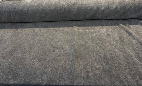 Belgian Linen Drifter Linen Fabric - Fossil Black, 56" Width, Railroaded (By The Yard)