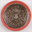 Red and Silver Foiled 2-Hole Coconut Button - 74L/47mm