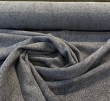 Belgian Linen Drifter Eclipse Linen Fabric - Eclipse Black Hint Of Blue, 56" Width (1 Yard)