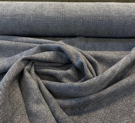 Belgian Linen Drifter Eclipse Linen Fabric - Eclipse Black Hint Of Blue, 56" Width (1 Yard)