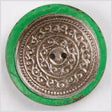 Dark Green and Silver Foiled 2-Hole Coconut Button - 74L/47mm