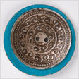 Turquoise and Silver Foiled 2-Hole Coconut Button - 74L/47mm