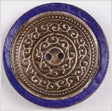 Dark Blue and Silver Foiled 2-Hole Coconut Button - 74L/47mm