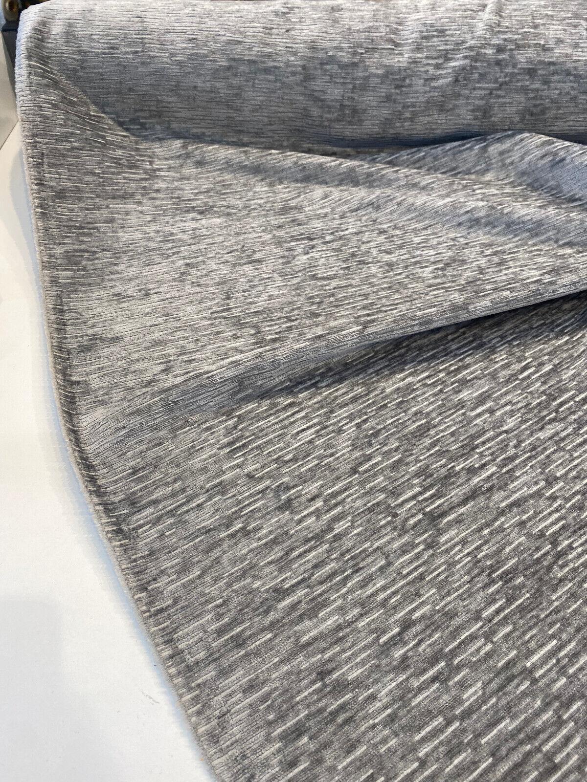 Tabu Gray Minor Soft Chenille Velvet Texture Upholstery Fabric - Gray Minor, 56" Width (1 Yard)