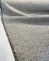 Leopard Snow Tweed Chenille Fabric - Beige Off White With Black Leopard Pattern, 56" Width (1 Yard)