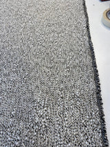 Leopard Snow Tweed Chenille Fabric - Beige Off White With Black Leopard Pattern, 56" Width (1 Yard)