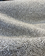 Leopard Snow Tweed Chenille Fabric - Beige Off White With Black Leopard Pattern, 56" Width (1 Yard)