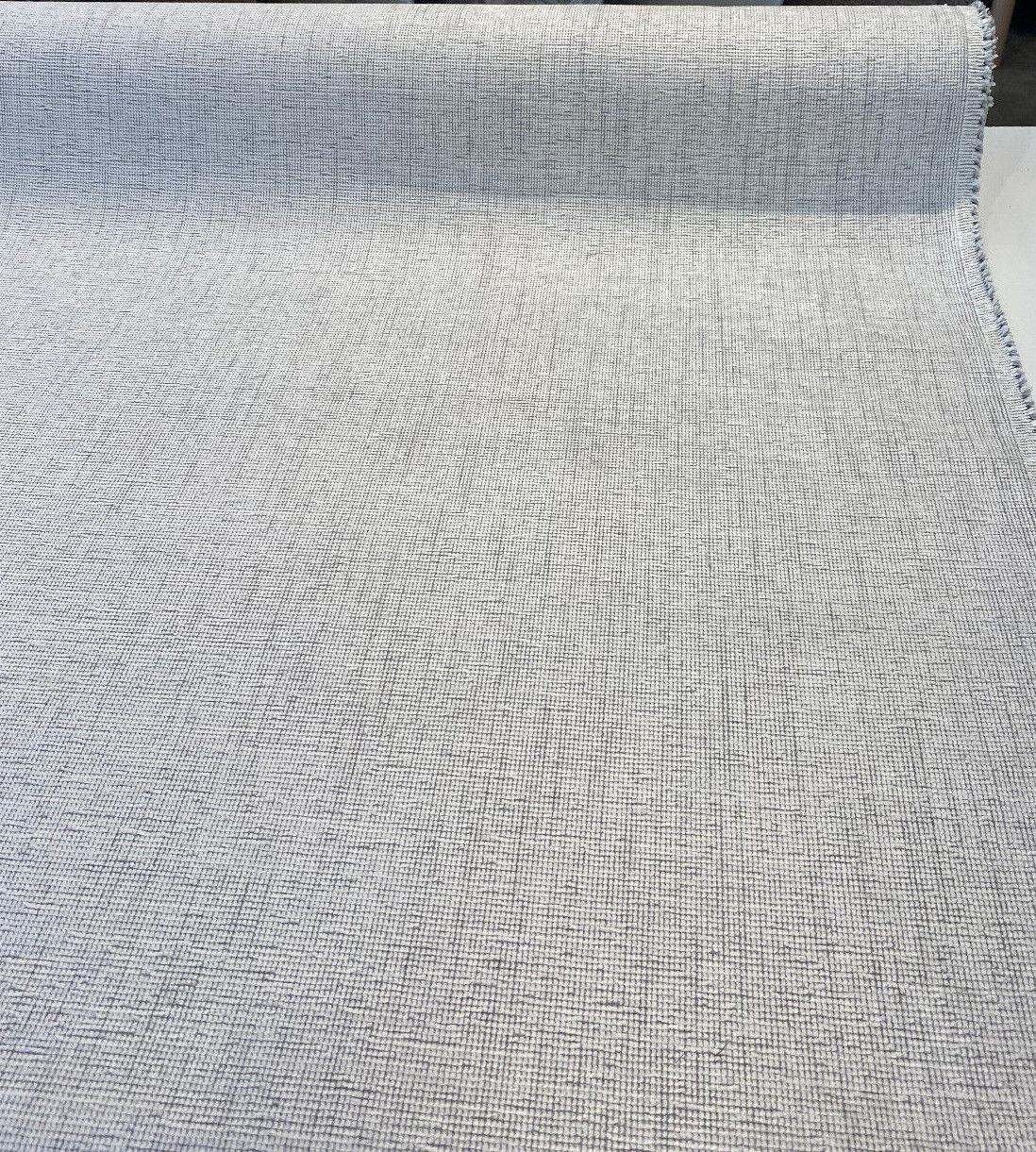 Pataya Dove Chenille Fabric - White Gray Subtle Stripes, 56" Width (1 Yard)