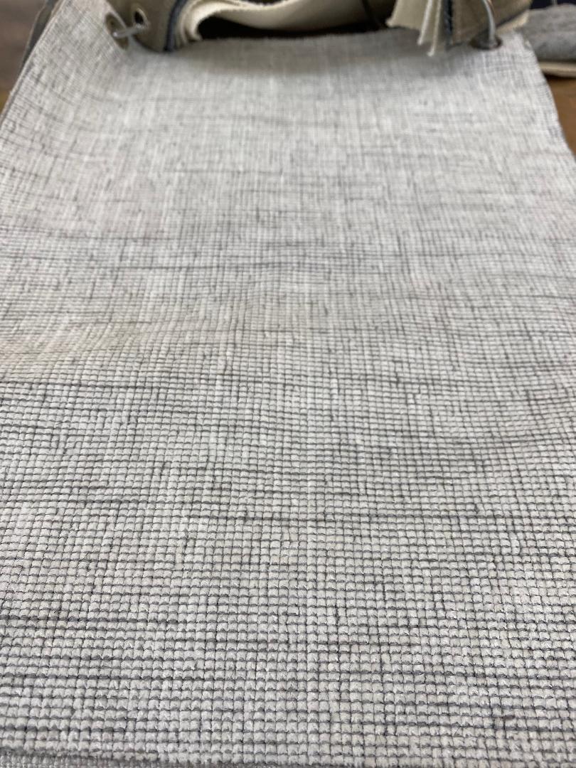 Pataya Dove Chenille Fabric - White Gray Subtle Stripes, 56" Width (1 Yard)