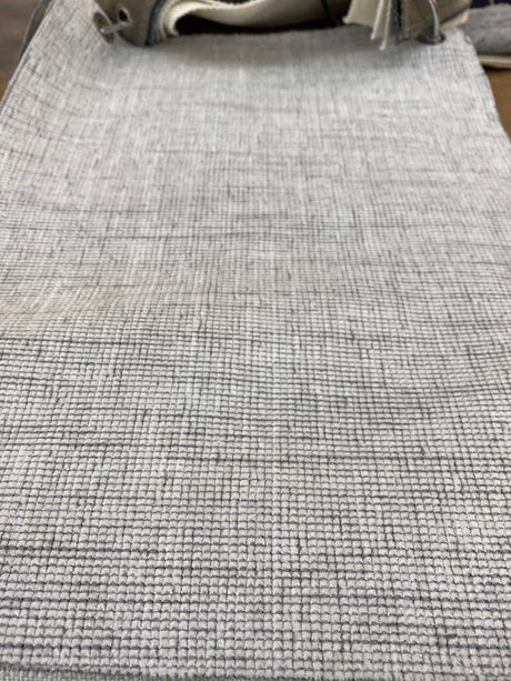 Pataya Dove Chenille Fabric - White Gray Subtle Stripes, 56" Width (1 Yard)