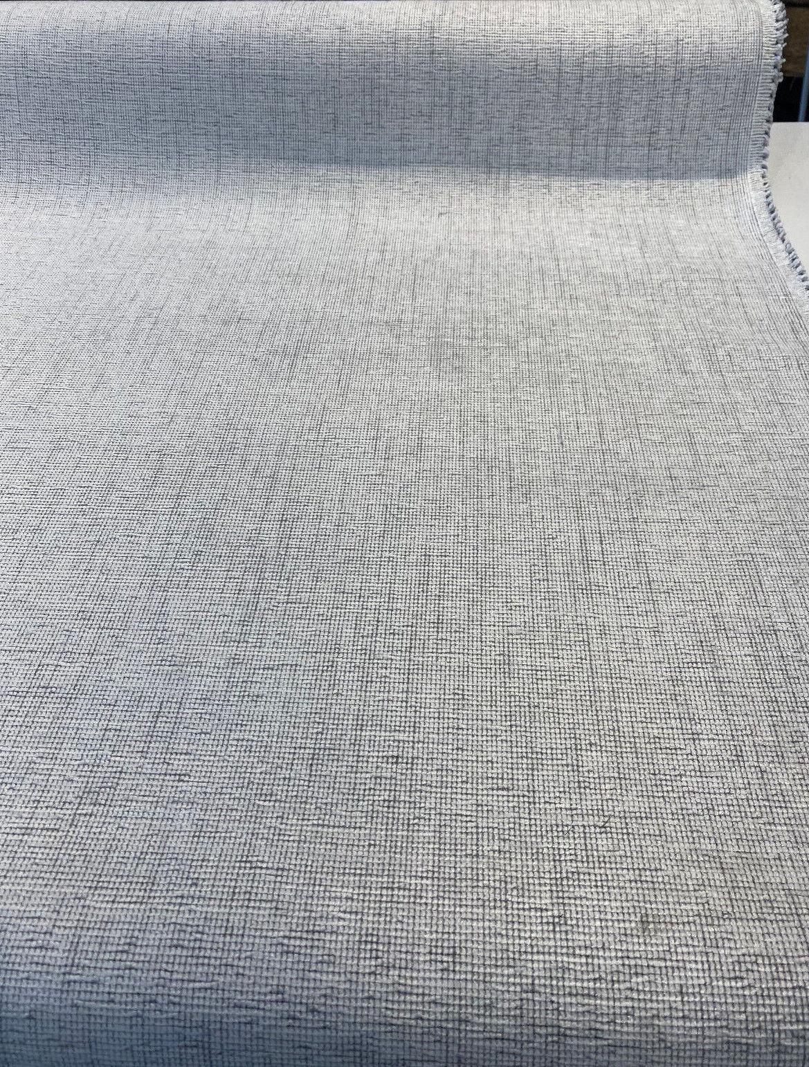 Pataya Dove Chenille Fabric - White Gray Subtle Stripes, 56" Width (1 Yard)