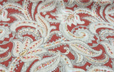 Kaufmann Paisley Pop Printed Linen Rayon Drapery Fabric - Pomegranate Paisley Print, 54" Width (By The Yard)
