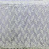 Embroidered Lace Fabric with Eyelash Scallop