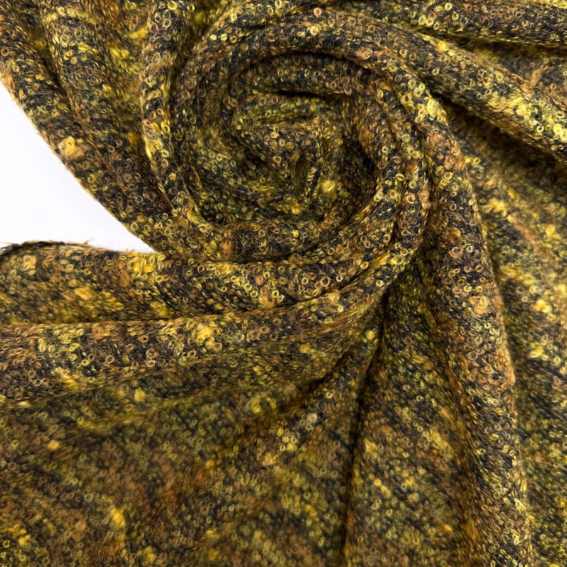 Wool Bouclé Melange Brown Green