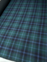 Wool Cotton Checked Tweed Coat Fabric