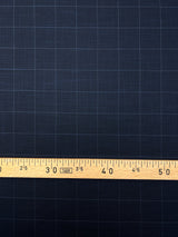 Checked Blue Polyamide Viscose Suiting Fabric