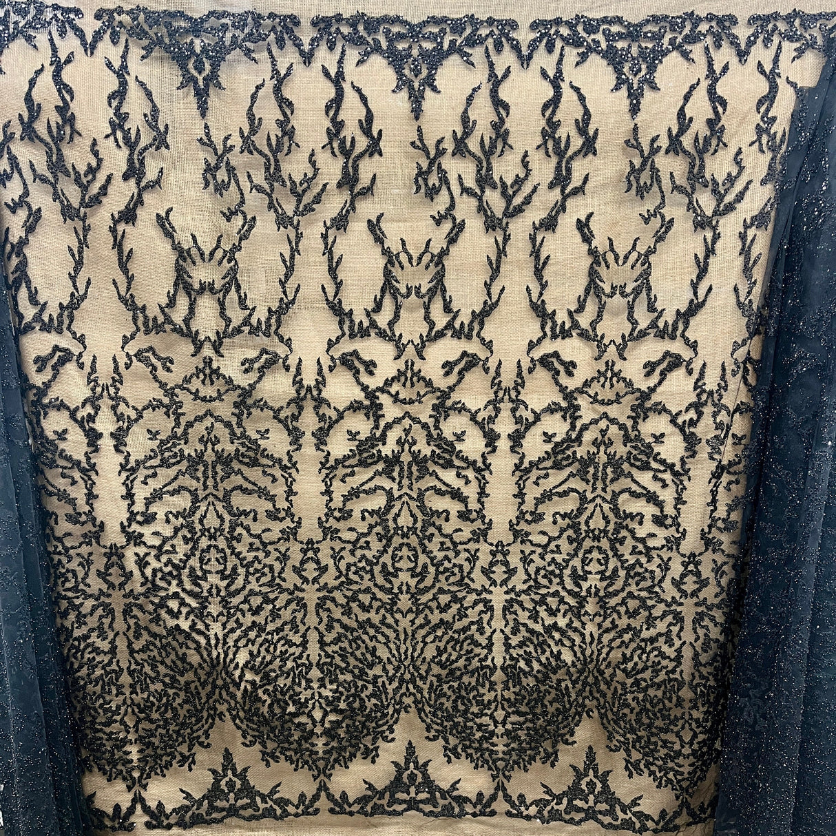 Beaded Lace Fabric Embroidered Mesh