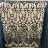Beaded Lace Fabric on Polyester Net Mesh 52" Wide