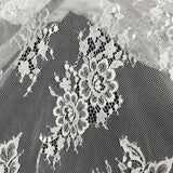 Embroidered Lace Fabric with Eyelash Scallop