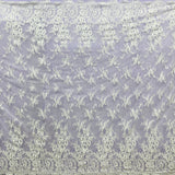 Embroidered Lace Fabric with Eyelash Scallop