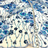 Embroidered Mesh 3D Floral Beaded Lace