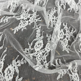 Embroidered Lace Fabric with Eyelash Scallop