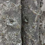 Beaded 3D Floral Lace Fabric