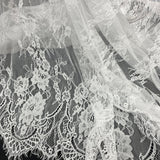3 Yards Chantilly Embroidered Lace Fabric with Eyelash Scallop